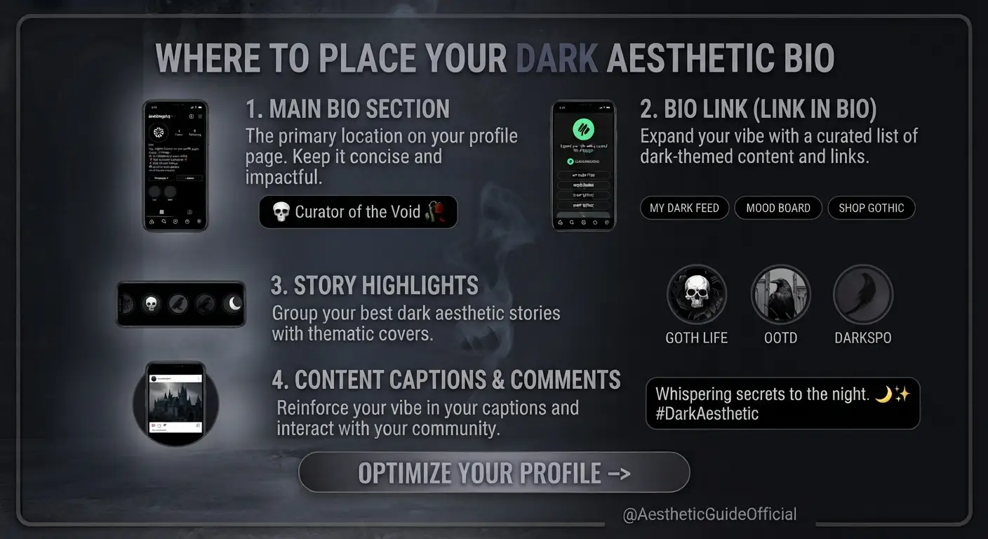 Where to Place Your Dark Aesthetic Bio