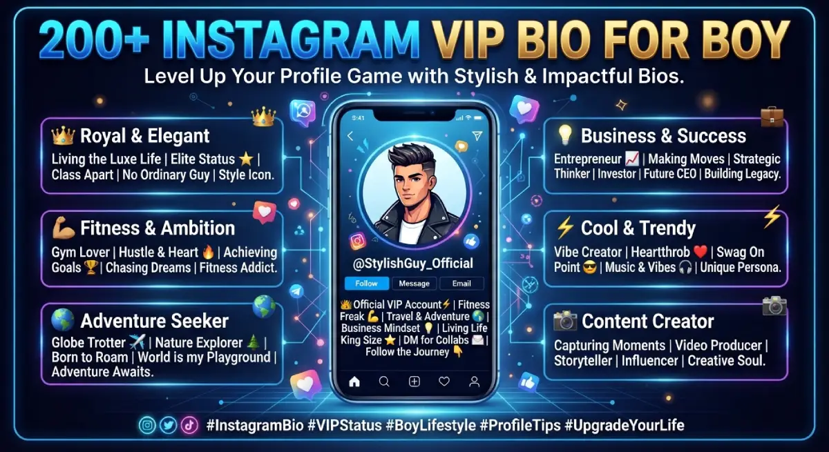 200 Instagram VIP Bio for Boy