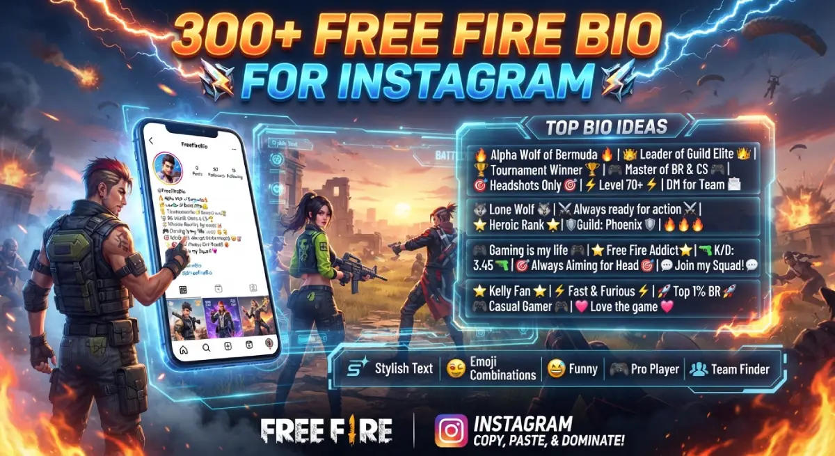 300+ Free Fire Bio for Instagram
