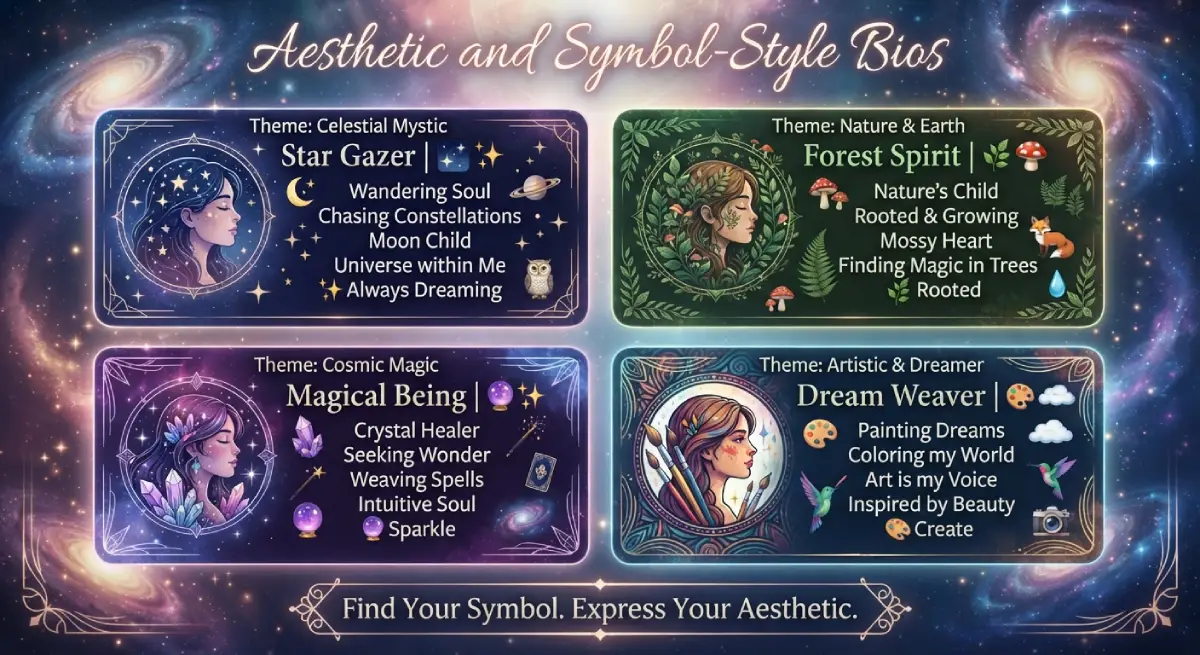 Aesthetic and Symbol-Style Bios