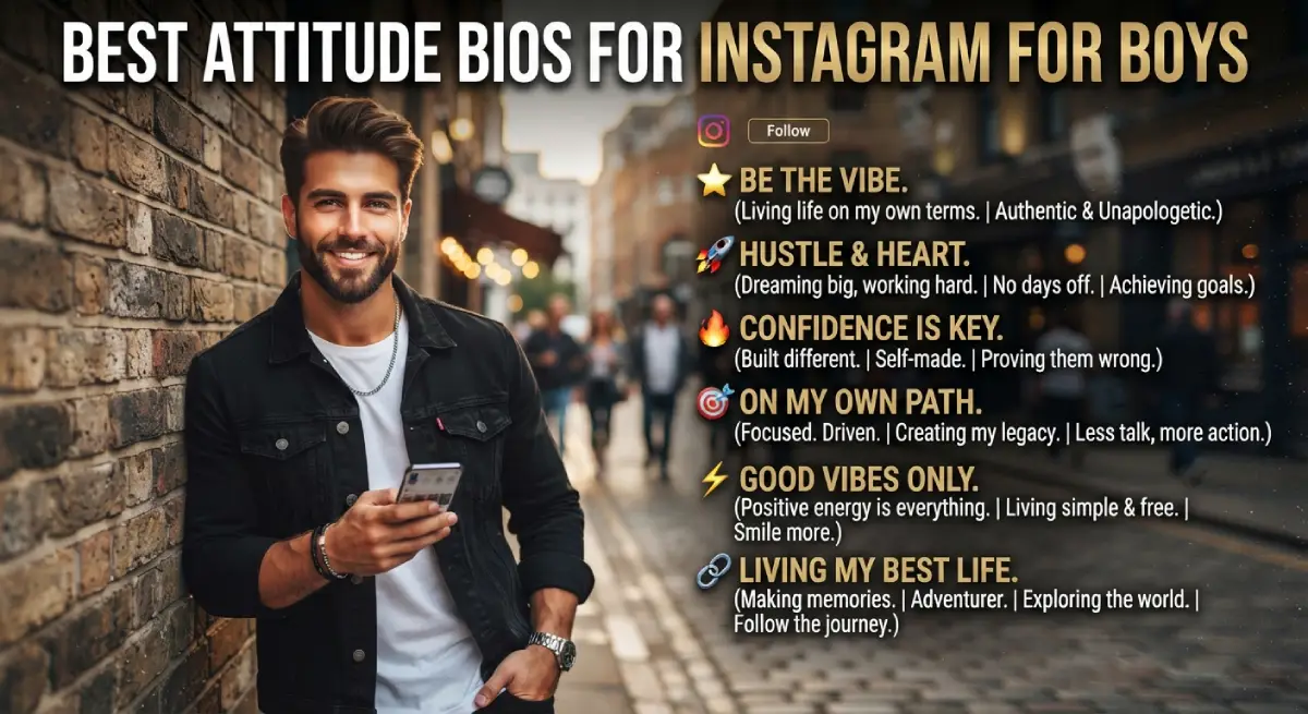 Best Attitude Bios for Instagram for Boys