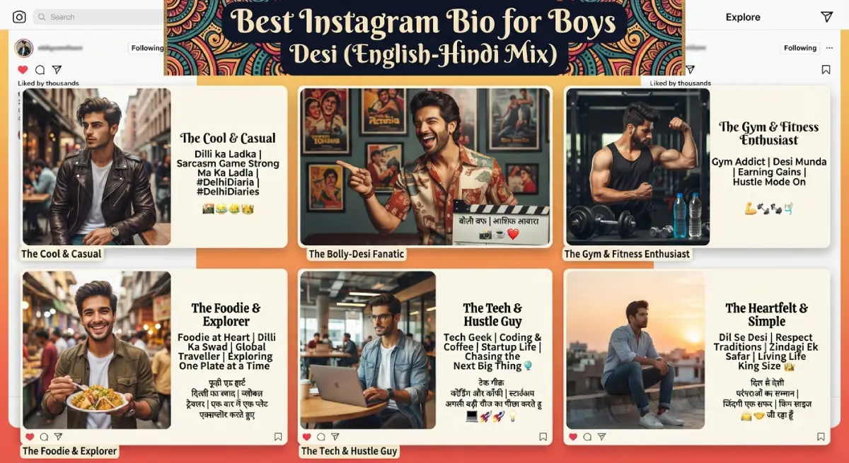 Best Instagram Bio for Boys Desi (English-Hindi Mix)