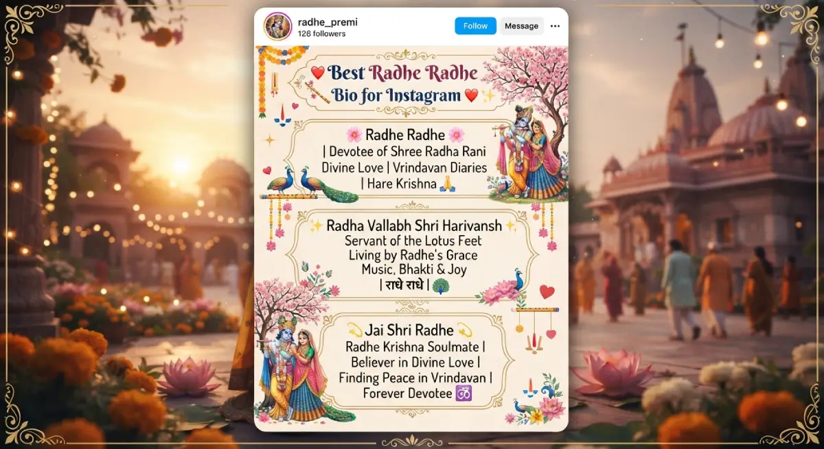 Best Radhe Radhe Bio for Instagram