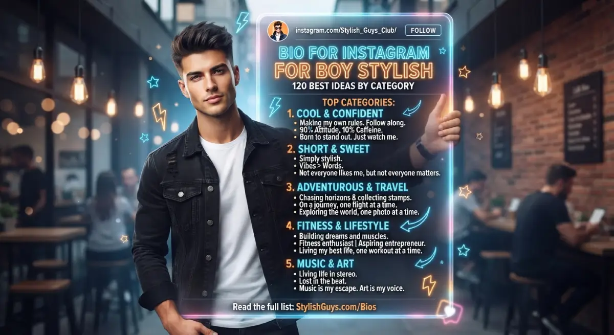 Bio for Instagram for Boy Stylish: 120 Best Ideas by Category