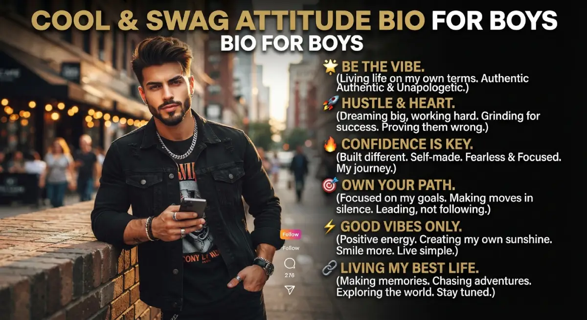 Cool & Swag Attitude Bio for Boys