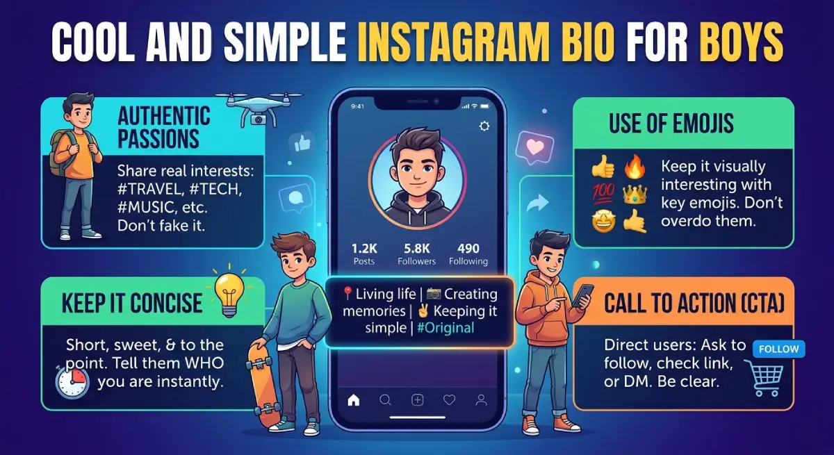 Cool and Simple Instagram Bio for Boys