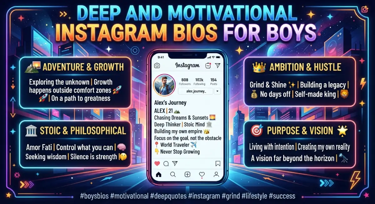 Deep and Motivational Instagram Bios for Boys