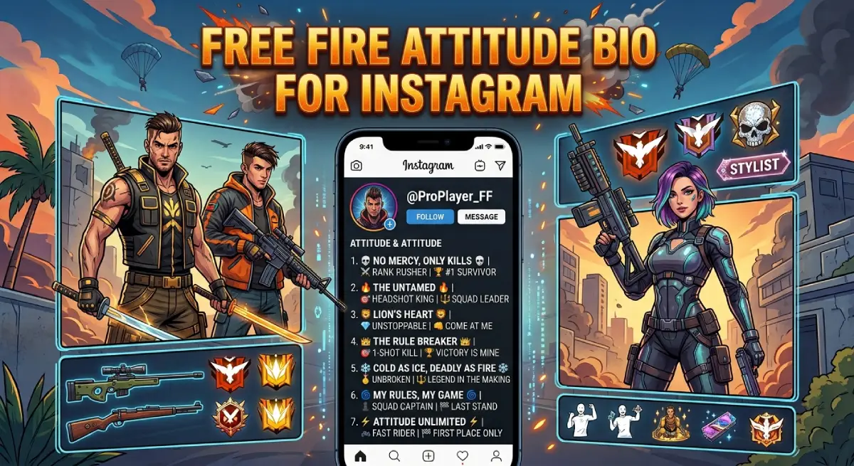 Free Fire Attitude Bio for Instagram