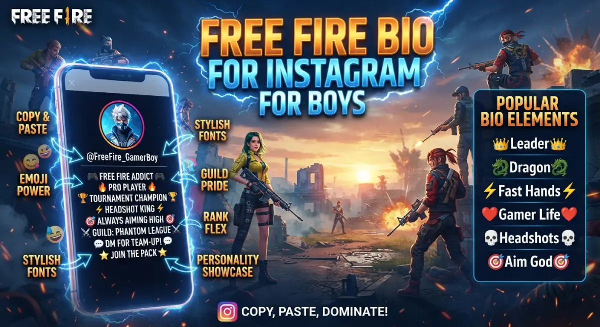 Free Fire Bio for Instagram for Boys