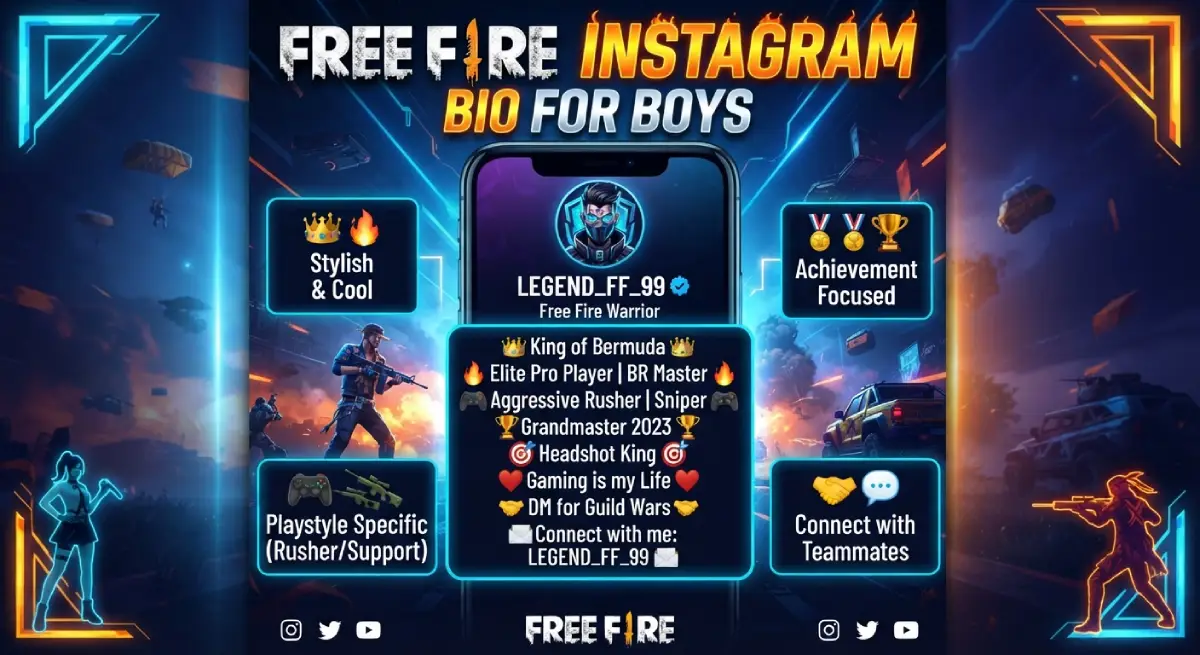 Free Fire Instagram Bio for Boys