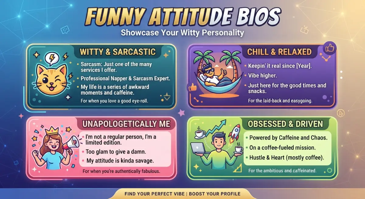 Funny Attitude Bios