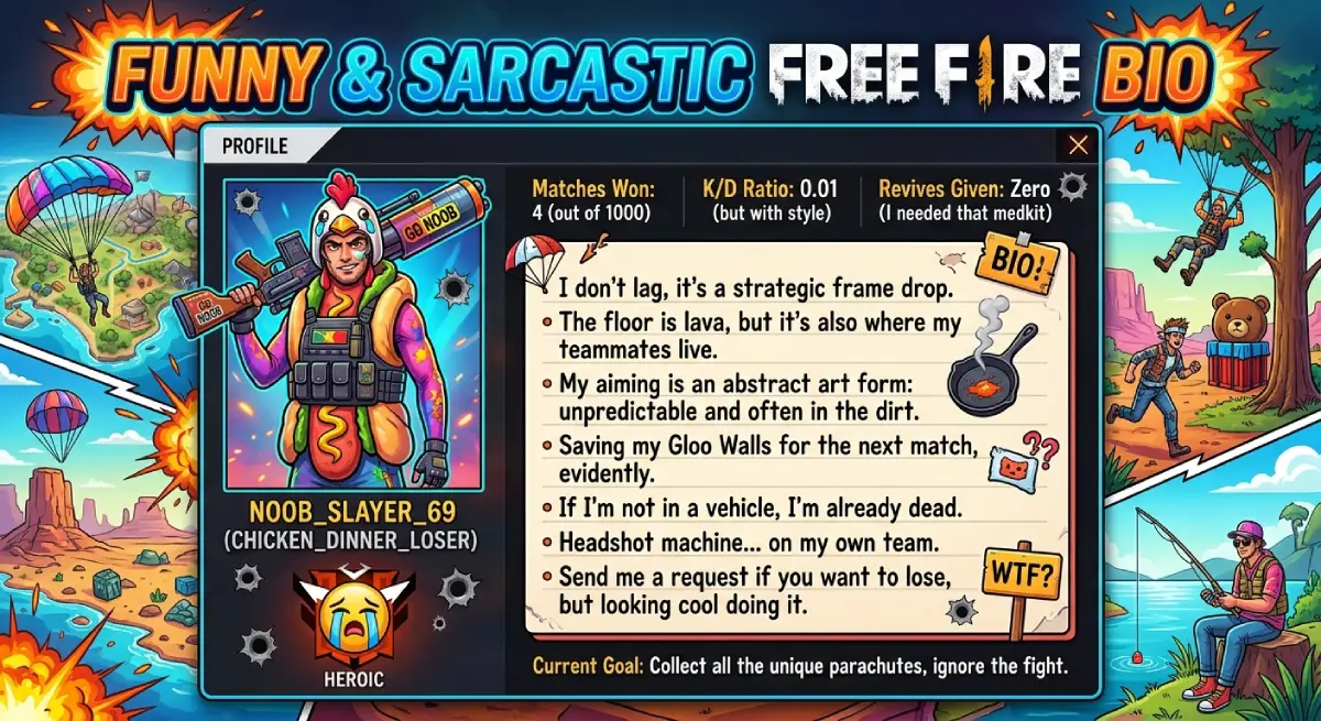 Funny & Sarcastic Free Fire Bio