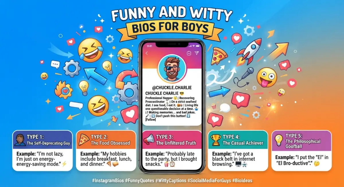 Funny and Witty Bios for Boys