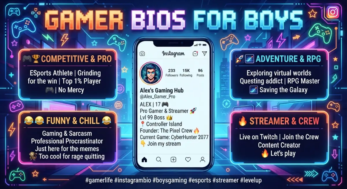 Gamer Bios for Boys