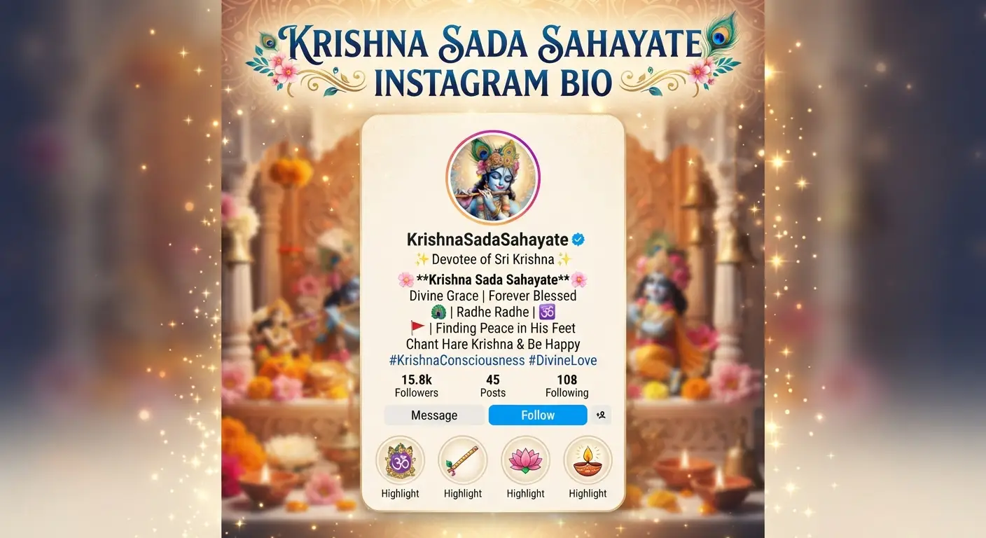Krishna Sada Sahayate Instagram Bio