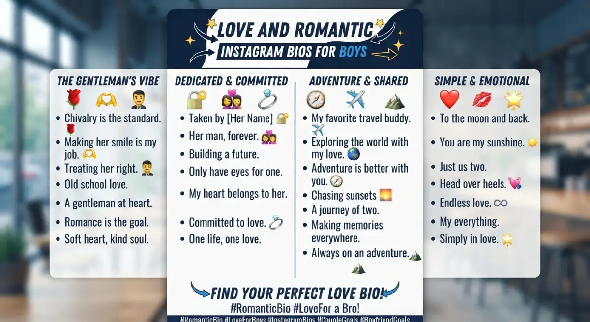 Love and Romantic Instagram Bios for Boys
