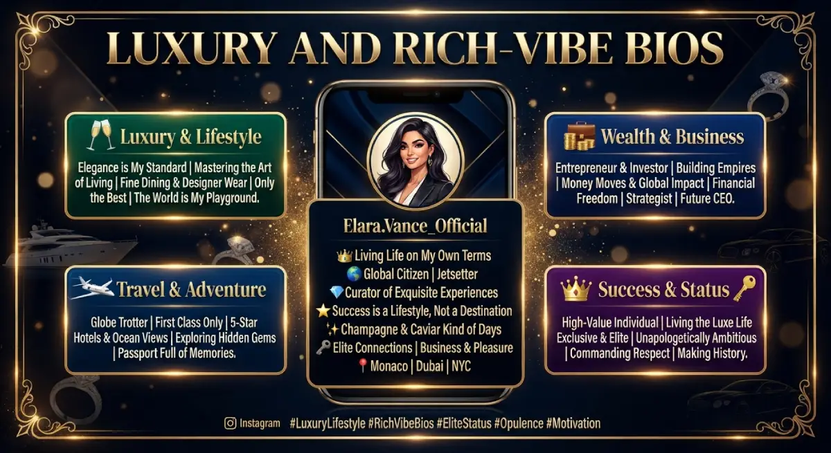 Luxury and Rich-Vibe Bios