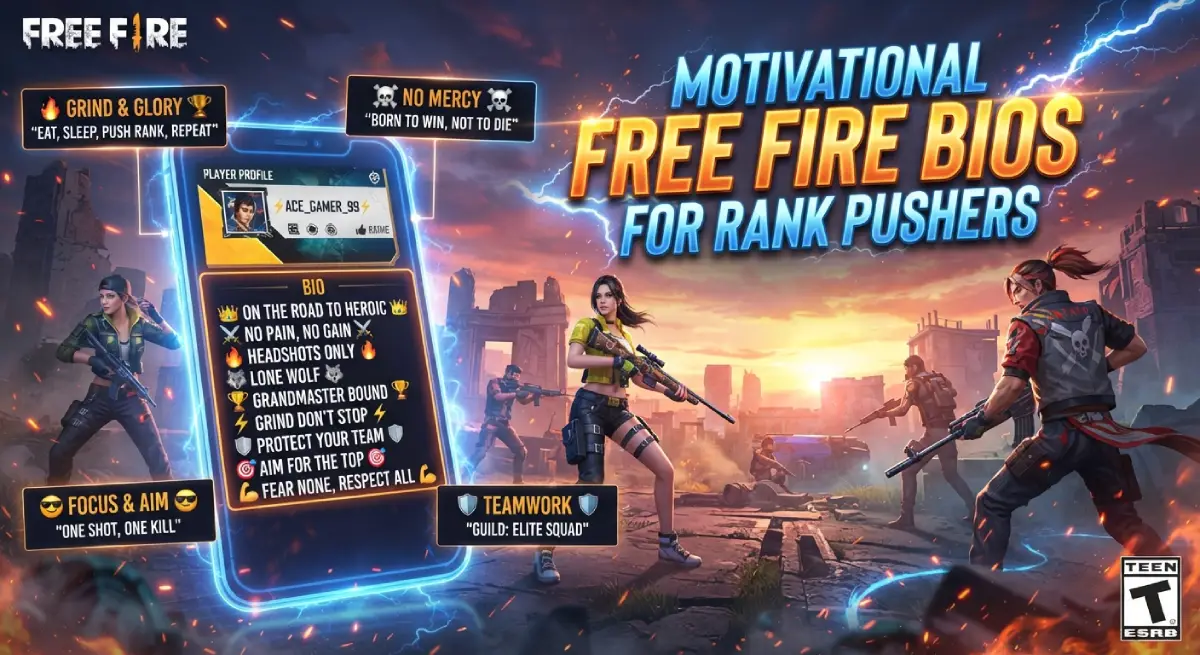 Motivational Free Fire Bios for Rank Pushers