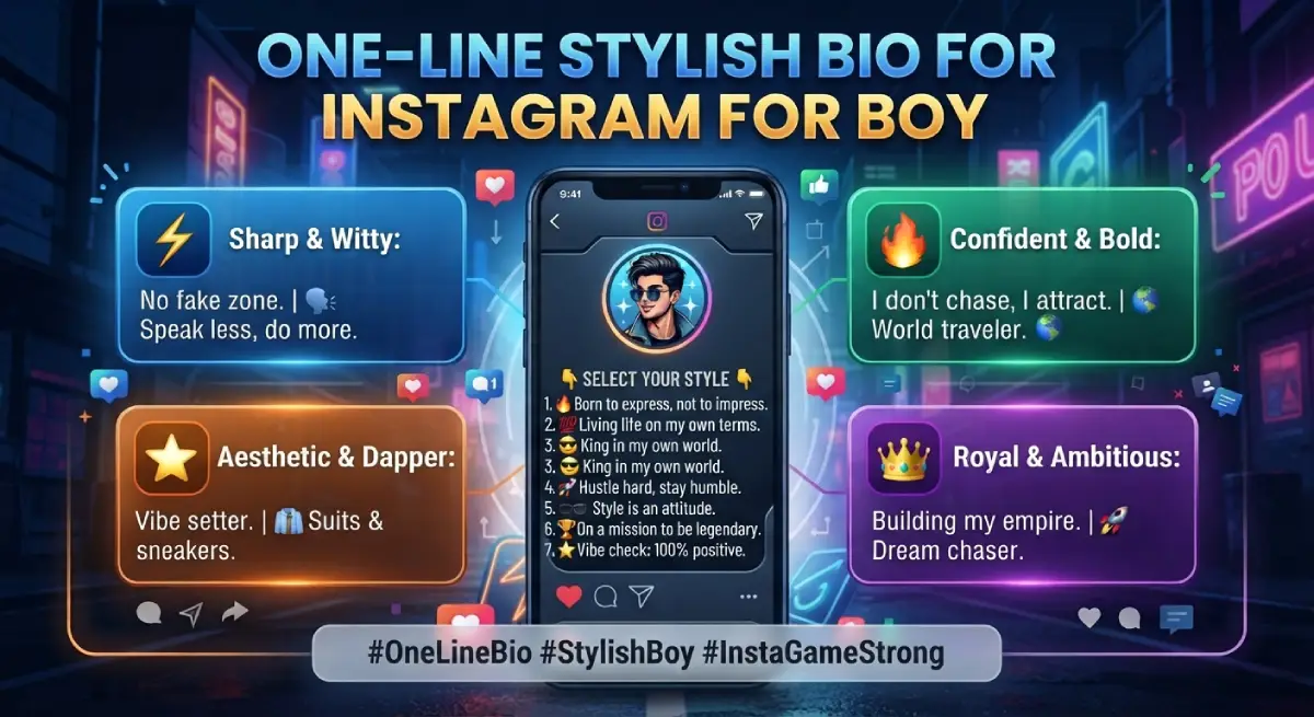 One-Line Stylish Bio for Instagram for Boy
