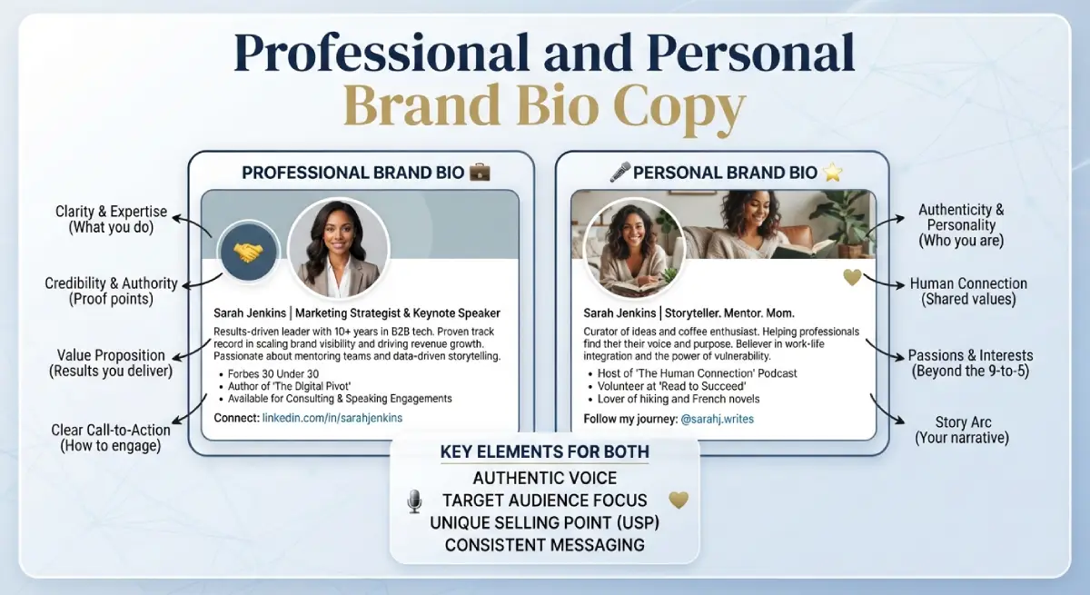 Professional and Personal Brand Bio Copy