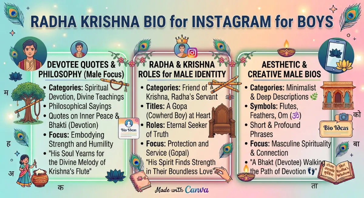 Radha Krishna Bio for Instagram for Boys