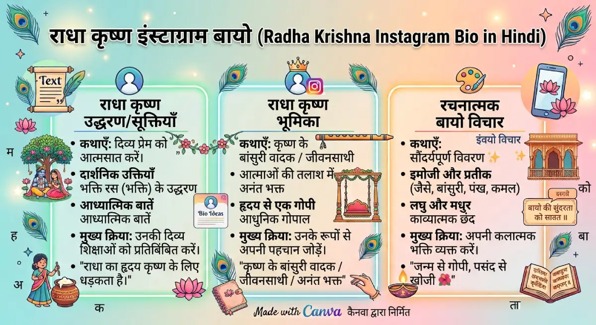 Radha Krishna Bio for Instagram in Hindi