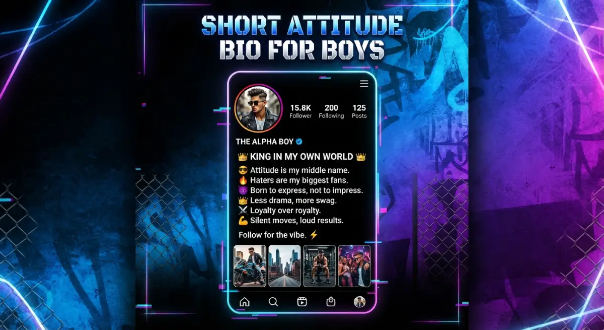Short Attitude Bio for Boys