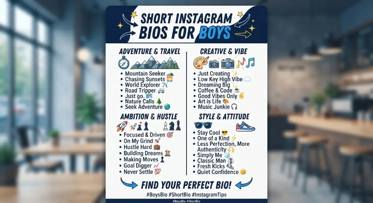Short Instagram Bios for Boys