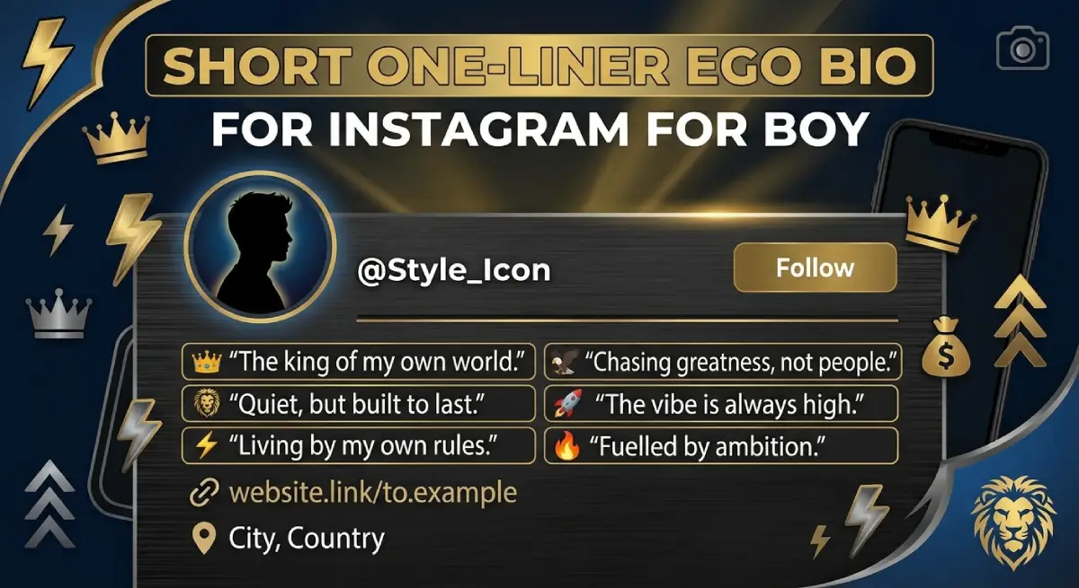 Short One-Liner Ego Bio for Instagram for Boy