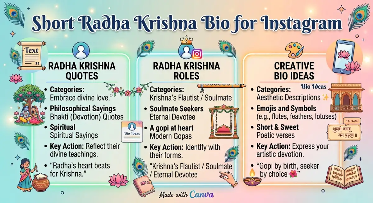 Short Radha Krishna Bio for Instagram