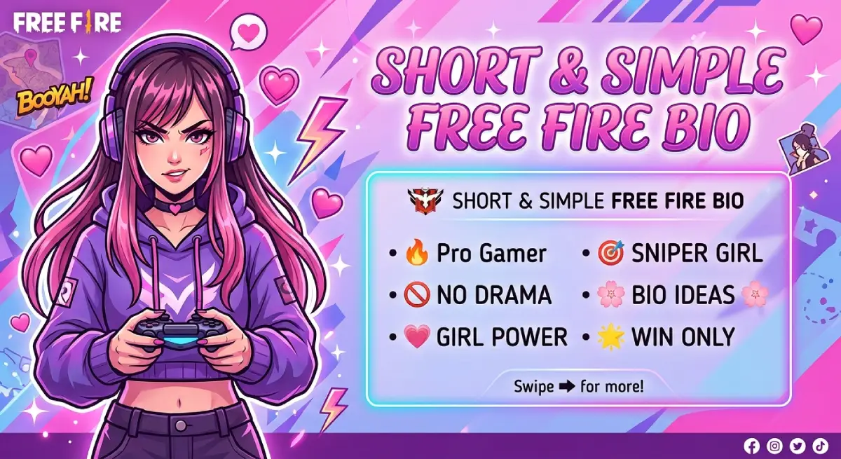 Short & Simple Free Fire Bio