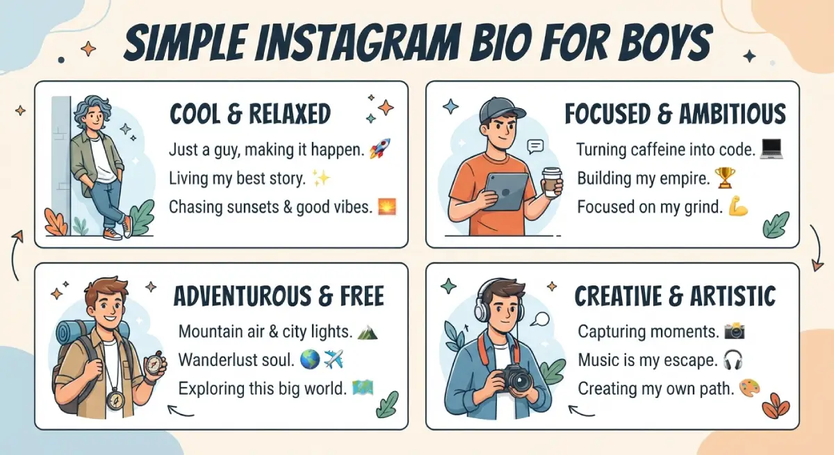 Simple Instagram Bio for Boys in English