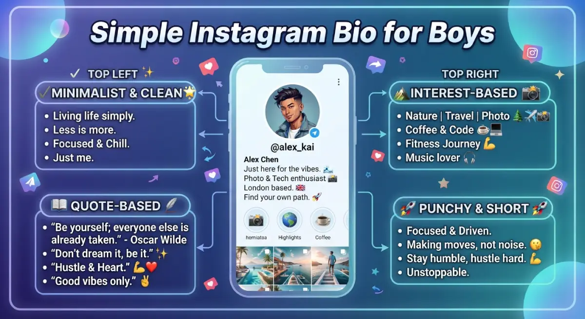 Simple Instagram Bio for Boys