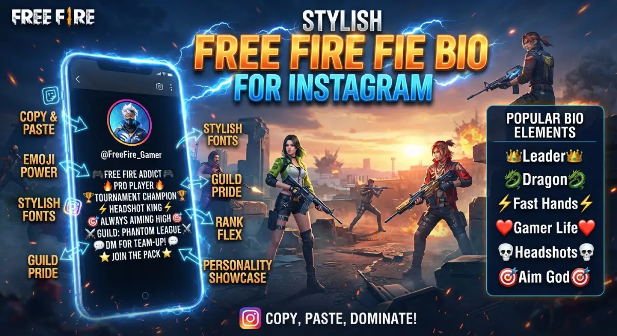 Stylish Free Fire Bio for Instagram