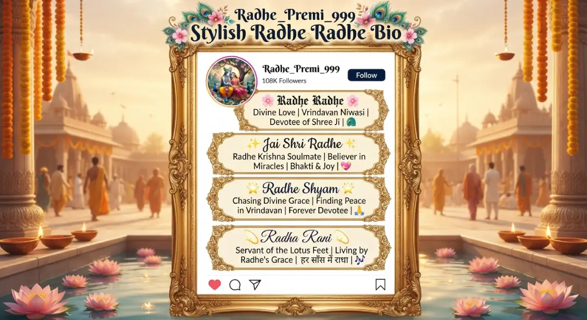 Stylish Radhe Radhe Bio for Instagram
