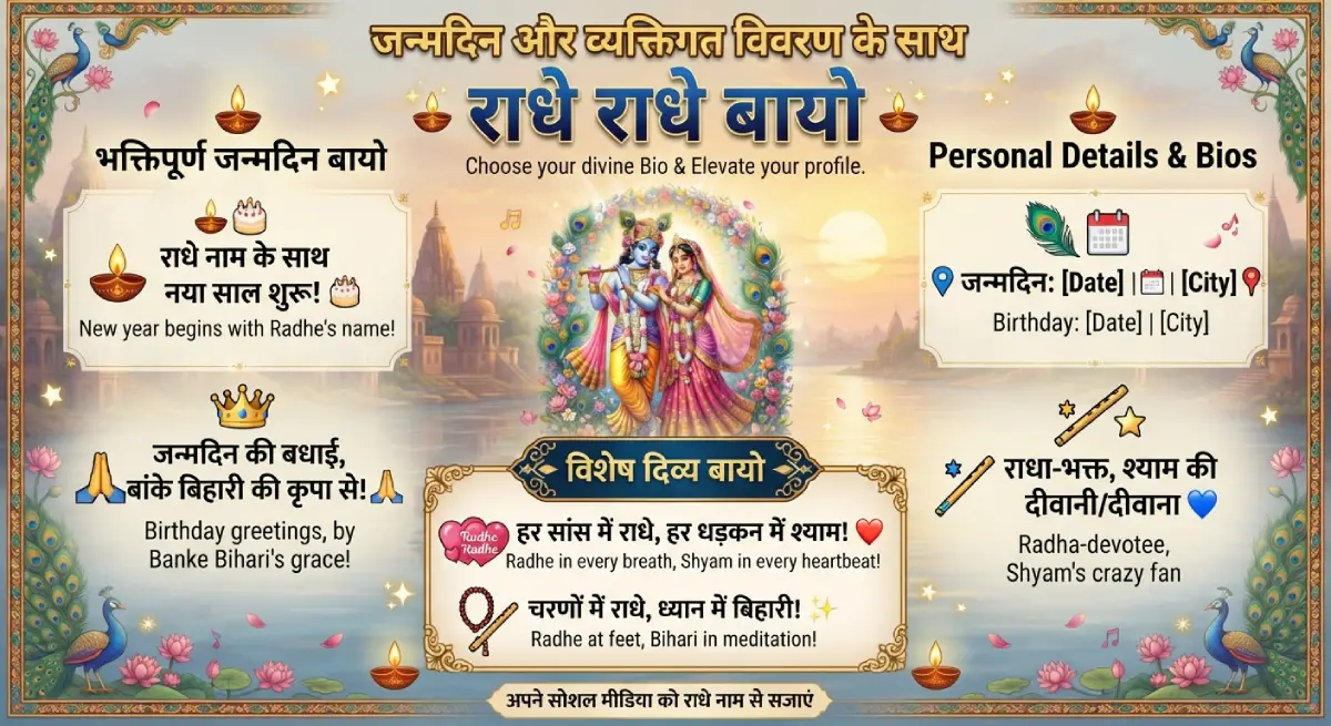 With Birthday & Personal Details Radhe Radhe Bios