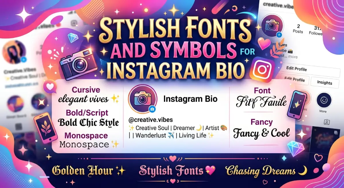 Stylish Fonts and Symbols for Instagram Bio