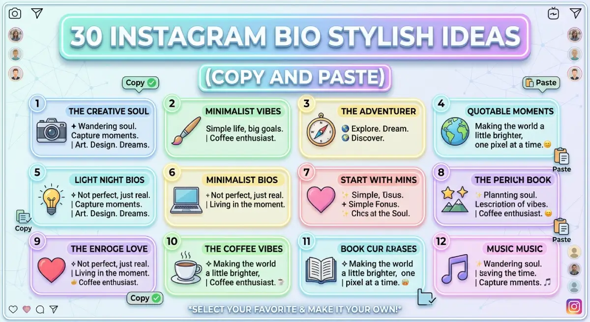 30 Instagram Bio Stylish Ideas (Copy and Paste)