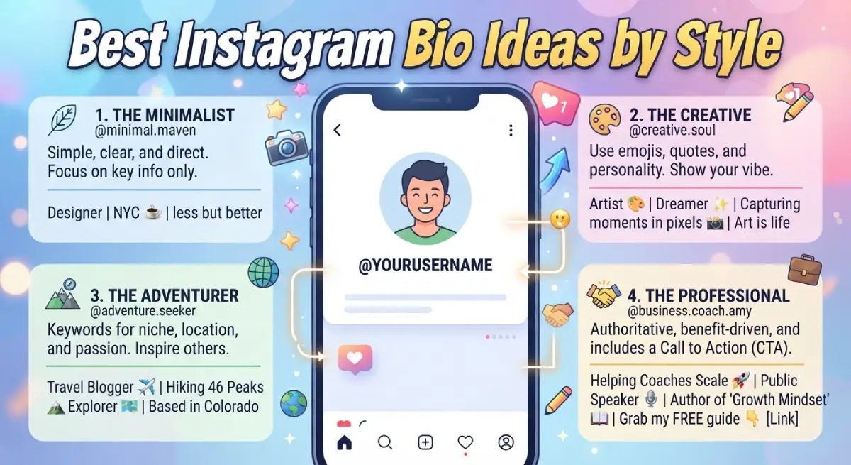 Best Instagram Bio Ideas by Style