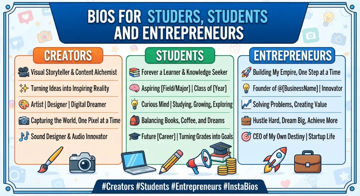 Bios for Creators, Students and Entrepreneurs