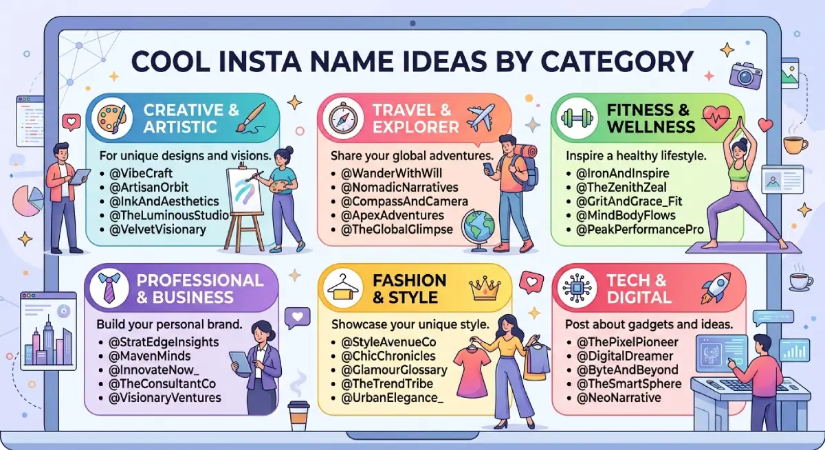 Cool Insta Name Ideas by Category