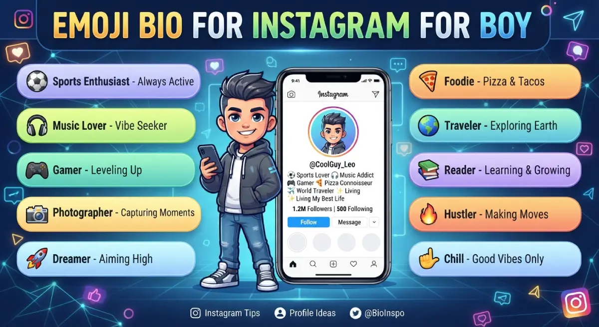 Emoji Bio for Instagram for Boy