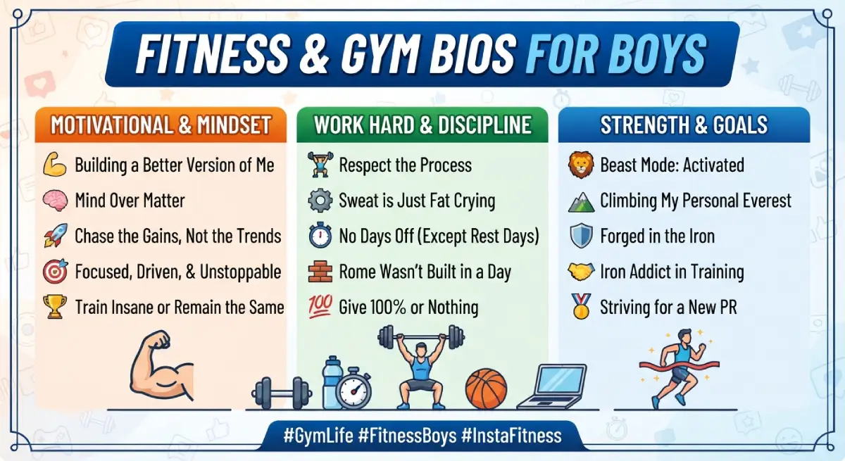 Fitness and Gym Bios for Boys
