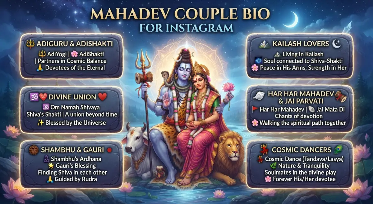 Mahadev Couple Bio for Instagram