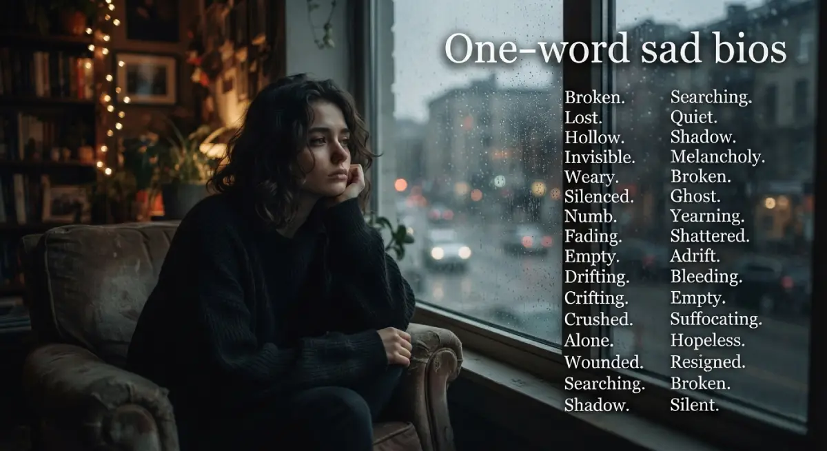 One-word sad bios