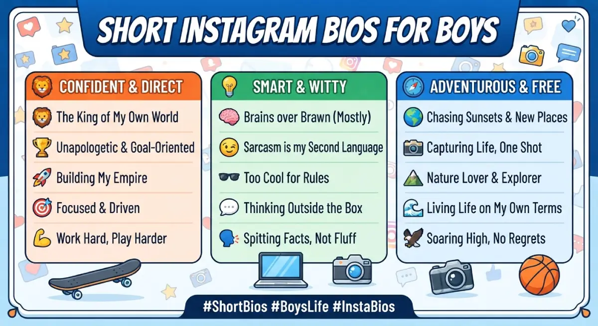 Short Instagram Bios for Boys