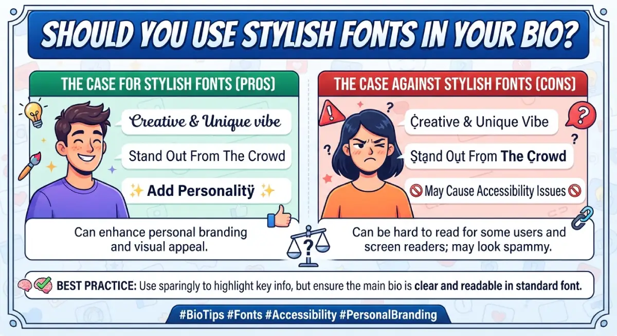 Should You Use Stylish Fonts in Your Bio?